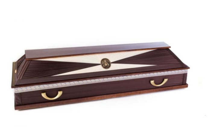 Гроб комбинированный коричневый