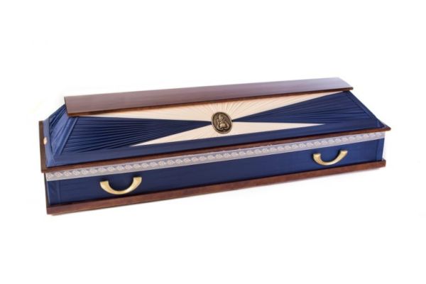 Гроб комбинированный синий