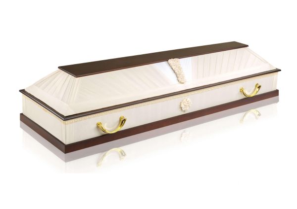 Гроб комбинированный белый