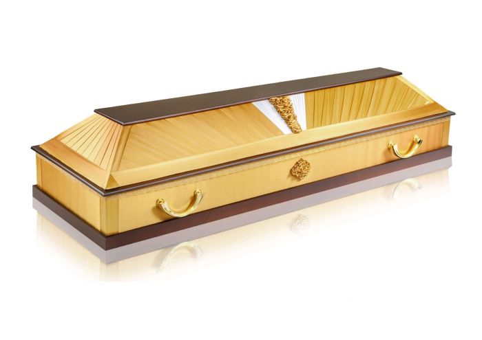 Гроб комбинированный золотой