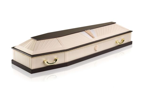 Гроб комбинированный 6 граней белый