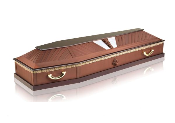 Гроб комбинированный 6 граней коричневый