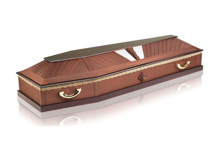 Гроб комбинированный 6 граней коричневый