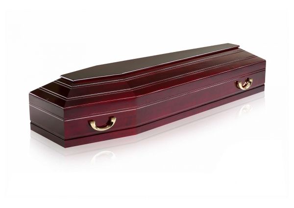 Гроб шестигранный деревянный лакированный элит венге